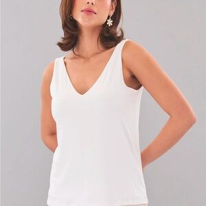 NWT - Lola and Sophie Double Layer Jersey Tank 
Size Medium in Eggshell White